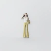 Yellow trousers for women, high-waisted and slimming straight-leg casual pants, the same style for models Application Scenario